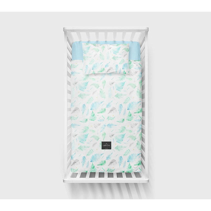 Baumwoll-Bettwsche Minze Farne - 100x135 cm