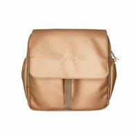 Rucksack und Kinderwagen-Tasche - Goldbeige Eco-Leder