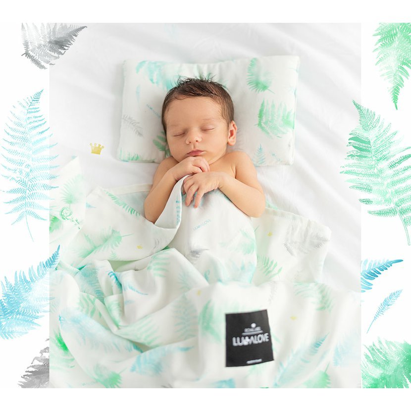 Swaddledecke-Viskose Bambus 150 x 100 cm - Minze Farne